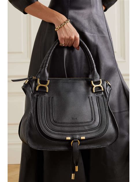 chloe tasche marcie medium schwarz|chloe medium marcie leather satchel.